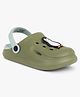 Superminis Penguin Applique Detailed Perforated Clogs - Mehandi Green