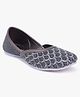 Superminis Threadwork Embroidered & Stones Embellished Slip On Mojaris - Grey