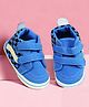 Baby Moo Checked With Double Velcro Closure Anti Skid Sneakers - Blue