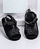 Baby Moo Tassels Embellished Glittered Anti Skid Sandals With Velcro Closure - Black