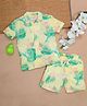 The Lion and the Fish Viscose Half Sleeves Tropical Flowers Printed Shirt & Coordinating Shorts Set -  Bright Yellow