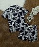 The Lion & the Fish Viscose Half Sleeves Abstract Printed Coordinating Shirt & Shorts Set - Dark Navy