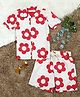 The Lion and the Fish Viscose Half Sleeves Floral Printed Coordinating Shirt & Shorts Set - Hibiscus Red