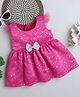 Many frocks & Satin Cap Sleeves Foil Star Printed & Bow Embellished Dress -  Pink