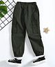 Trampoline Cotton Woven Cargo Trousers With 4 Pockets - Army Green