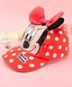 Babyhug Disney Cotton Woven Summer Cap with Minnie Mouse Family Graphics & 3 D Ear Applique Red - Diameter - 16 cm