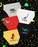 NUSYL Cotton Pack Of 5 Dinosaurs Printed Briefs - White Grey Black Red & Yellow