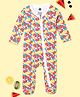 The Mom Store Knit Full Sleeves Fruits Printed Sleepsuit - Multi Colour