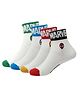 SOCKSXPRESS Cotton Pack Of 4 Marvel Avengers Featuring Characters Designed Antiskid Socks - Red Black Blue & Green
