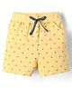 Evimo Looper Knit Knee Length Shorts With Polka Dots Print - Yellow