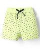 Evimo Looper Knit Knee Length Shorts With Heart Print - Light Green