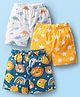 Babyhug Cotton Woven Above Knee Length Boxers With Animal & Star Print -   Navy Blue Yellow & White