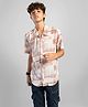TeenTrums Cotton Half Sleeves Abstract Printed Shirt - Brown