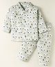 Mom's pet Cotton Knit Full Sleeves Cars Printed Coordinating Night Suit Set - Green