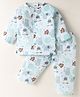Mom's pet Cotton Blend Knit Full Sleeves Animals Printed Coordinating Night Suit Set - Green