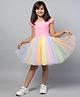ZIP ZAP ZOOP Cotton Sleeveless Frill Detailed Solid Dress - Pink & Multi Colour