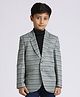 KIDS ISLAND Full Sleeves Abstract Printed Blazer - Green