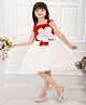 M'PRINCESS Sleeveless Floral Applique Beads Embellished Knee Length Dress - Red