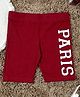 The Lion and the Fish Cotton Paris Text Printed Shorts - Maroon Chestnut