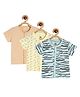 MINI KLUB Cotton Pack Of 3 Half Sleeves Animal & Abstract Printed Jhablas - Multi Colour