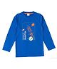 JusCubs Cotton Full Sleeves Space Theme Printed Tee - Royal Blue