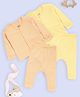 The Mom Store Cotton Knit Pack Of 2 Full Sleeves Solid Jhablas & Coordinating Pajamas Set - Yellow & Orange