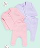 The Mom Store Cotton Knit Pack Of 2 Full Sleeves Solid Jhablas & Coordinating Pajamas Set - Pink & Lavender