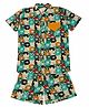 Little Ginnie Cotton Half Sleeves Teddy Bear Printed Coordinating Shirt & Shorts Set - Multi Colour