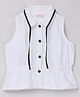 Taffykids 100% Cotton Sleeveless Swiss Dots Designed Peplum Top - White