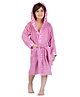 Rangoli Bamboo Full Sleeves Floral Printed Ultra Soft Bath Robe With Attached Adjustable Belt - Purple