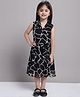 Mini & Ming Georgette Sleeveless Giraffe Printed Dress - Black