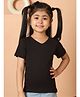 Mini & Ming Cotton Half Sleeves Solid Tee - Black