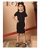 Mini & Ming Cotton Half Sleeves Solid Bodycon Dress - Black