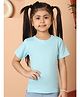 Mini & Ming Cotton Half Sleeves Solid Tee - Sea Green