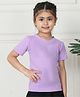 Mini & Ming Cotton Half Sleeves Solid Tee - Lilac