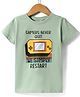 Lazy Bones Sinker Knit Half Sleeves T- Shirt with Gaming Theme Print - Mint