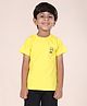 Kiddopanti Cotton Half Sleeves Bee Strong Text Printed Tee - Yellow
