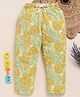 Biskid Pure Cotton Floral & Leaves Printed Pajama - Mustard