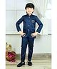 BT DEZINES Satin Full Sleeves Solid Jodhpuri Coat & Pant Set - Royal Blue