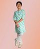 TIPPY TOP Cotton Full Sleeves Flamingo Printed Kurta Pyjama Set - Green