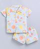Snuggly MONKEY Poplin Half Sleeves Ice Cream Printed Shirt & Coordinating Shorts Set - Aqua Blue