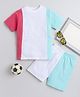 Little Angels Cotton Half Sleeves Cut & Sew Tee & Shorts Set - Red