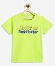 Campana 100% Cotton Knit Half Sleeves Negotiator Printed T-Shirt - Lime Green