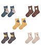 MOMISY Cotton Pack Of 5 Bears Designed Socks - Multi Colour