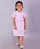 The Mom Store Cotton Half Sleeves Rabbits Printed Bow Applique Detailed Dress - Pink