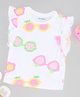 Pantaloons Baby Cotton Frill Sleeves Sunglasses Printed Top - Off White