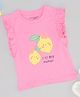Pantaloons Baby Cotton Frill Sleeves Lemon & Floral Printed Top - Pink
