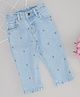 Pantaloons Baby Denim Floral Embroidered Jeans - Blue