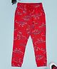 Pantaloons Junior Cotton Dinosaurs Printed Track Pants - Fiery Red