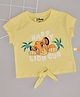 Pantaloons Junior Cotton Disney The Lion King Featuring Half Sleeves Simba Printed Top - Yellow